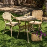Chaise Bistrot rotin naturel accoudoirs – Image 8