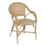 Chaise Bistrot rotin naturel accoudoirs – Image 2