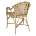 Chaise Bistrot rotin naturel accoudoirs – Image 3