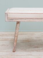 Banc patine blanche ligné bordeau Hendaye