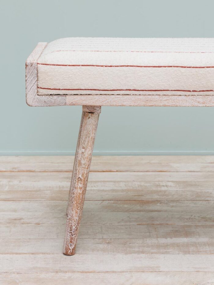 Banc patine blanche ligné bordeau Hendaye