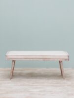 Banc patine blanche ligné bordeau Hendaye