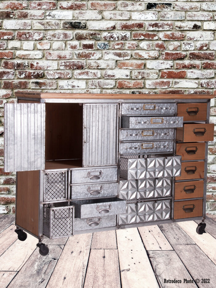 Meuble d'atelier Eklo bois et métal Lastdeco – Image 2