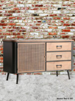 Buffet 1 porte 3 tiroirs Tirkane déco industrielle Lastdeco – Image 2