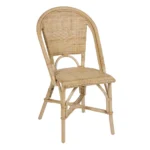 Chaise Bistrot rotin naturel dossier rond – Image 2