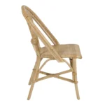 Chaise Bistrot rotin naturel dossier rond – Image 4