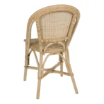 Chaise Bistrot rotin naturel dossier rond – Image 3