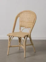 Chaise Bistrot rotin naturel dossier rond