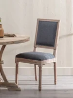 Chaise Castel gris foncé hévéa