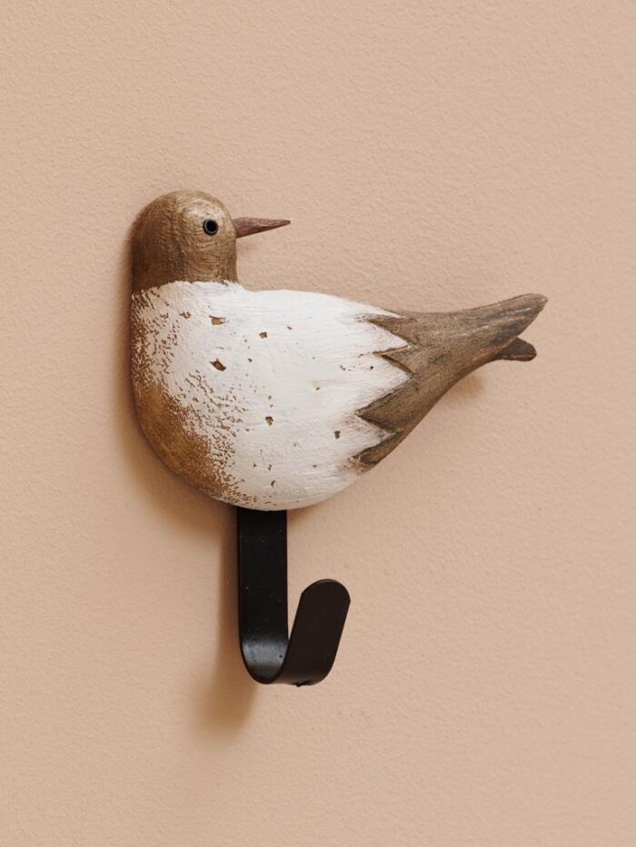 Crochet oiseau blanc bois naturel – Image 2