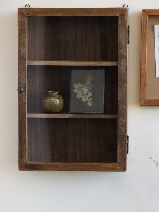 Etagère vitrine murale bois et verre déco campagne Ib Laursen – Image 2