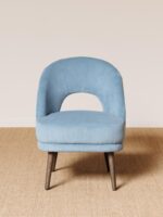 Fauteuil côtelé bleu clair Cyrus Chehoma – Image 2