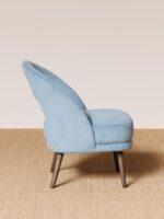 Fauteuil côtelé bleu clair Cyrus Chehoma – Image 4