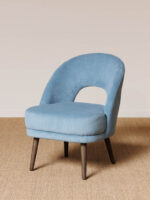 Fauteuil côtelé bleu clair Cyrus Chehoma