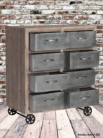 Meuble d'atelier Roulettes bois et métal Lastdeco – Image 2