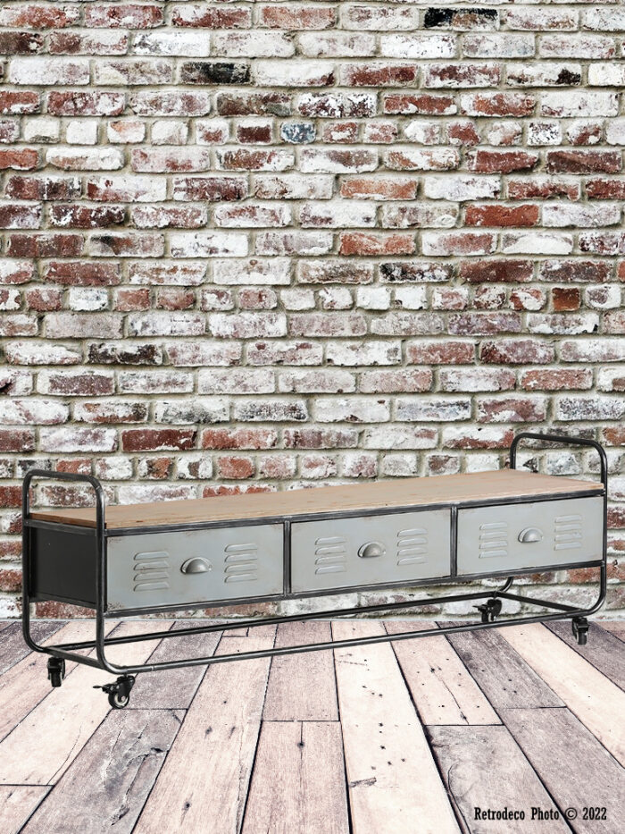 Meuble TV Ostrava metal Lastdeco déco industrielle – Image 2