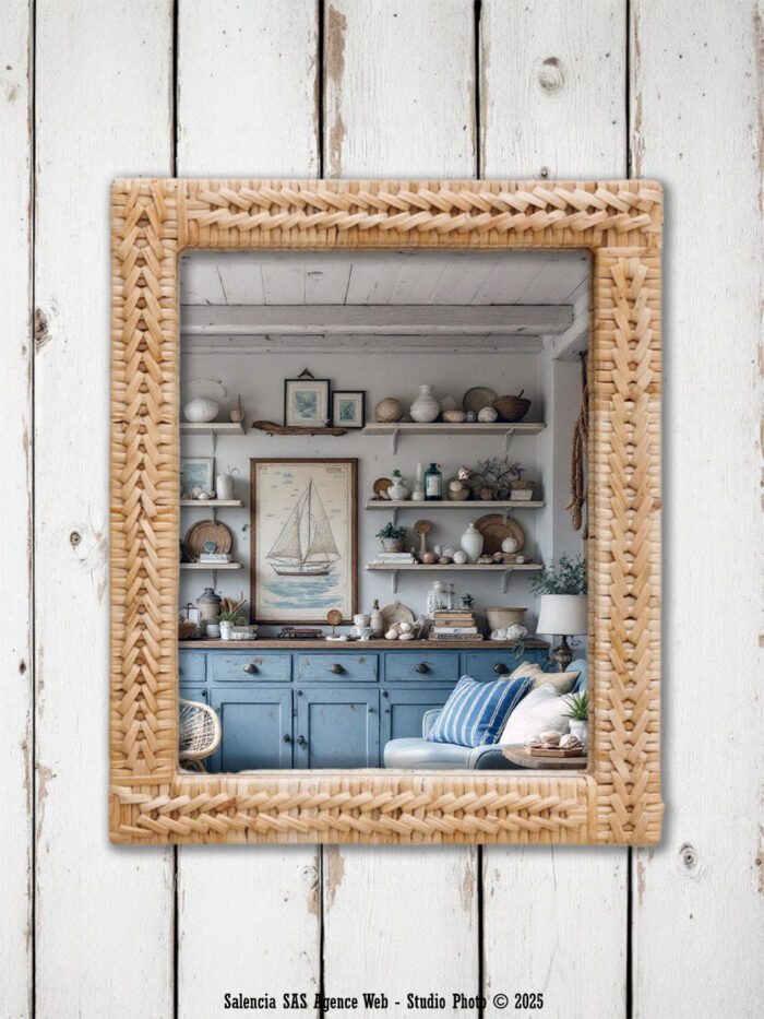 Petit miroir rotin tressé Chehoma