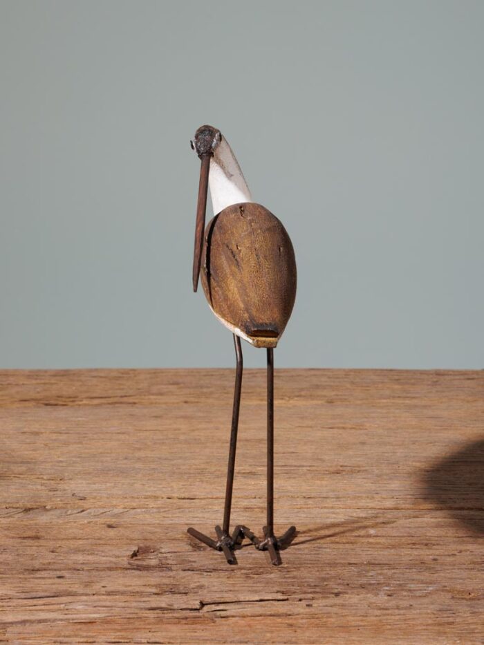 Petit oiseau bois sur pieds métal – Image 2