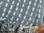 Plaid frangé coton rayé bleu délavé et crème Ib Laursen – Image 3