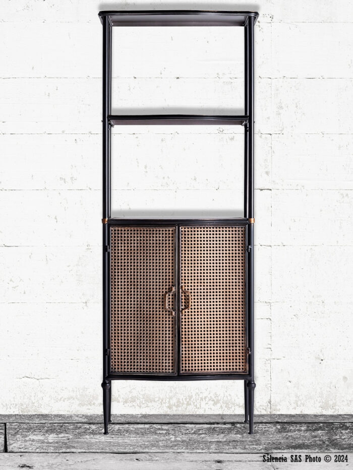 Étagère Elstob métal noir et doré Lastdeco – Image 1