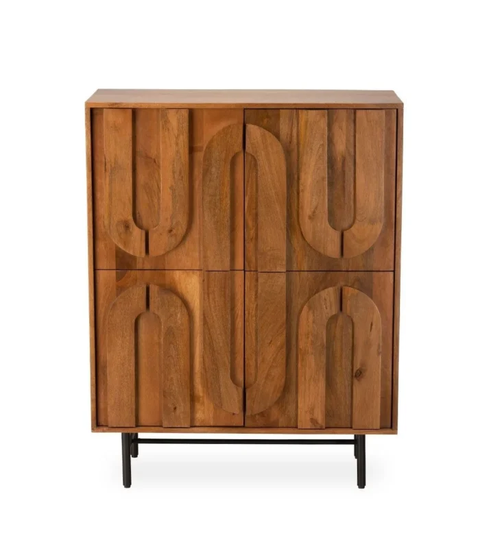 Meuble Bar Ojika 4 Portes Bois Naturel Athezza – Image 3