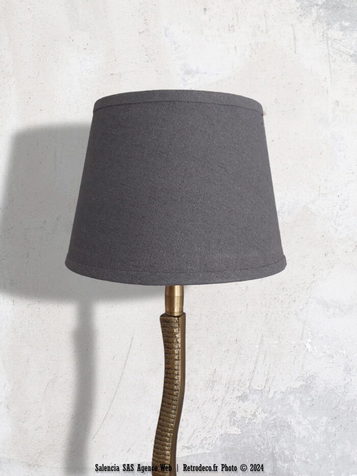 Abat-jour lin gris foncé grand Chehoma