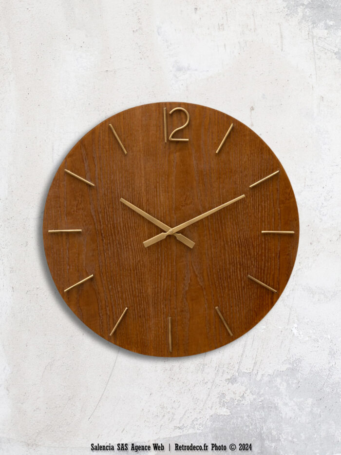 Horloge bois et chiffres Sixties Chehoma – Image 1