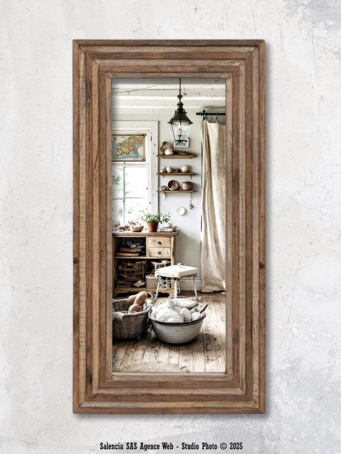 Miroir Asturias bois recyclé Chehoma