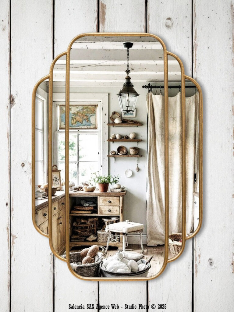 Miroir Wagner bord doré Chehoma