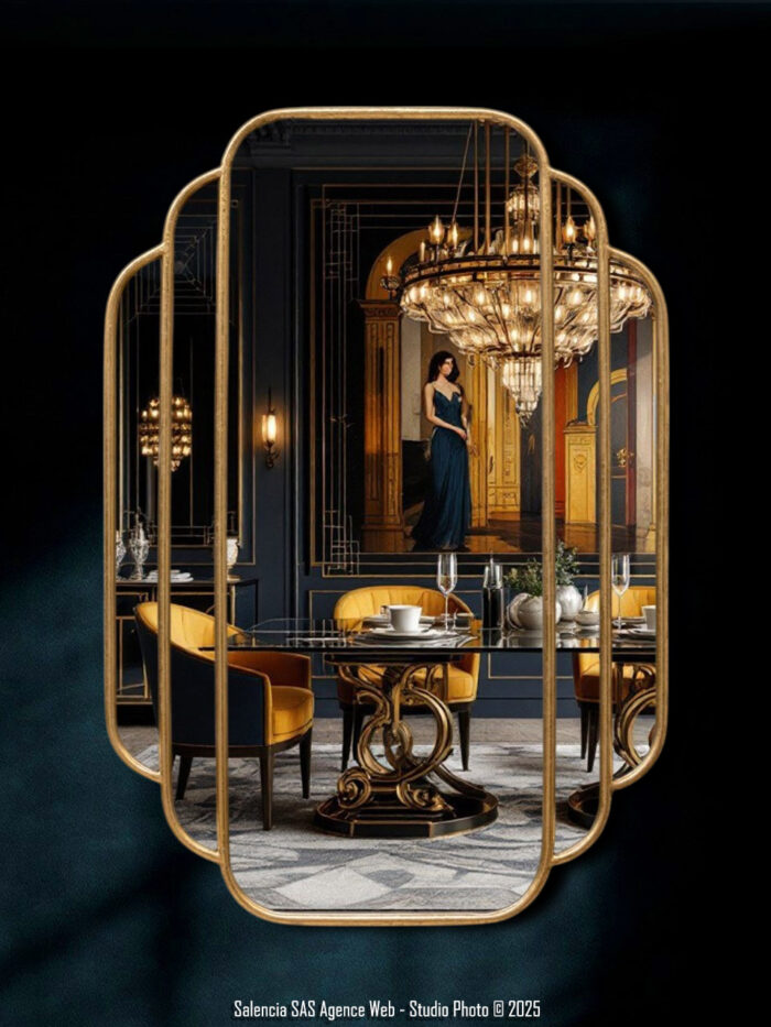 Miroir Wagner bord doré Chehoma