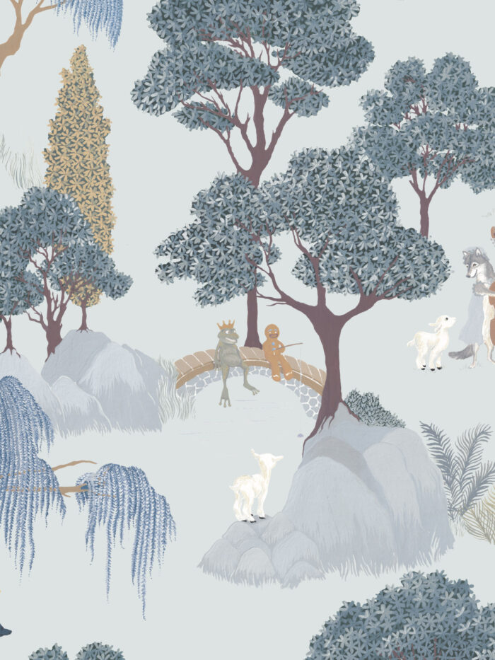 Papier peint Forêt des Contes Bleu Marianne Ratier – Image 3