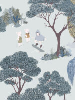 Papier peint Forêt des Contes Bleu Marianne Ratier – Image 5