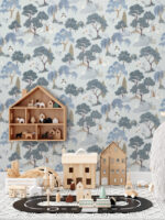 Papier peint Forêt des Contes Bleu Marianne Ratier