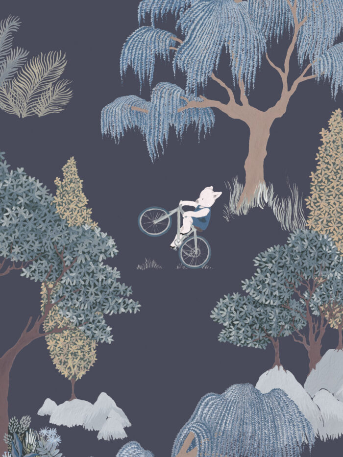 Papier peint Forêt des Contes Bleu Nuit Marianne Ratier – Image 3