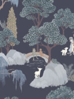Papier peint Forêt des Contes Bleu Nuit Marianne Ratier – Image 4