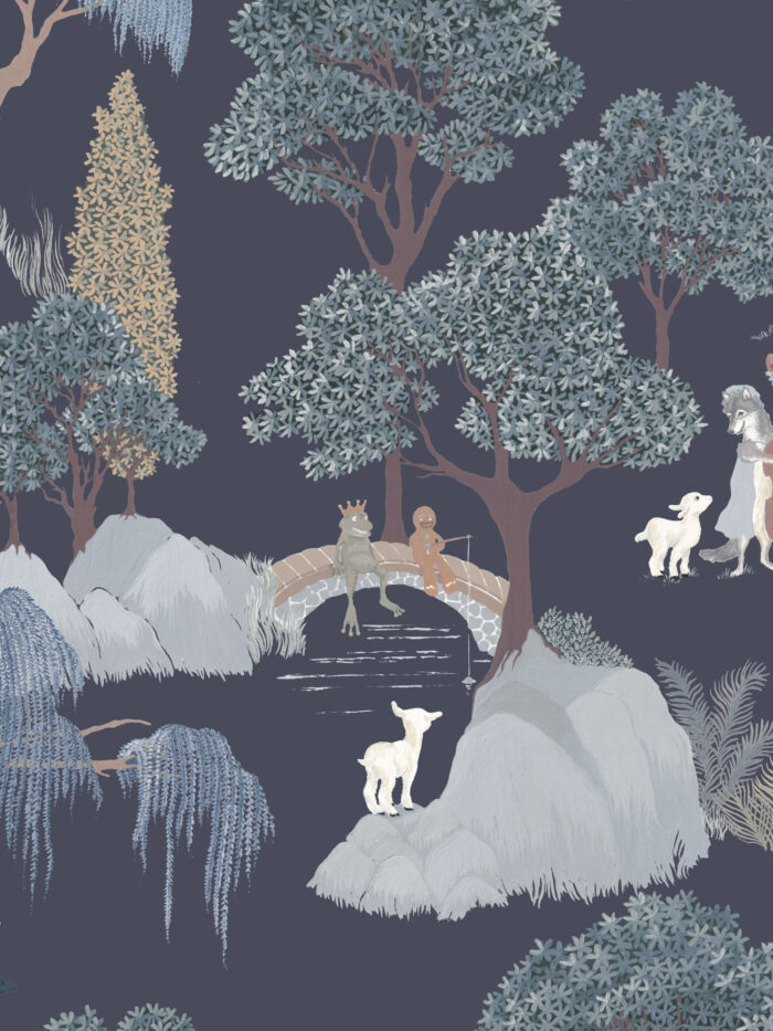 Papier peint Forêt des Contes Bleu Nuit Marianne Ratier – Image 4