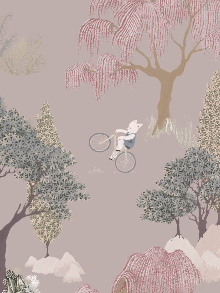 Papier peint Forêt des Contes Lilas Marianne Ratier – Image 3