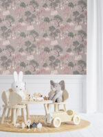 Papier peint Forêt des Contes Lilas Marianne Ratier