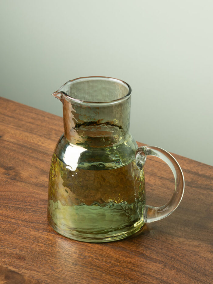 Pichet Rivage verre martelé vert Chehoma – Image 1
