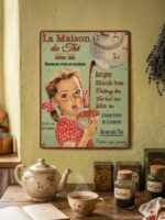Plaque métal Maison du Thé Antic Line