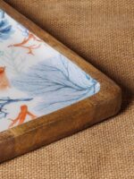 Plateau rectangulaire manguier émaillé Coraux – Image 2