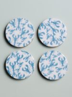 Set de 4 sous-verres manguier émaillé bleu Homards Chehoma – Image 2