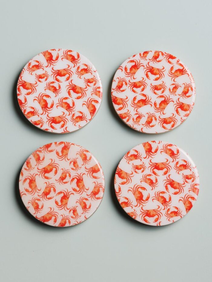 Set de 4 sous-verres manguier émaillé Crabes Chehoma – Image 2