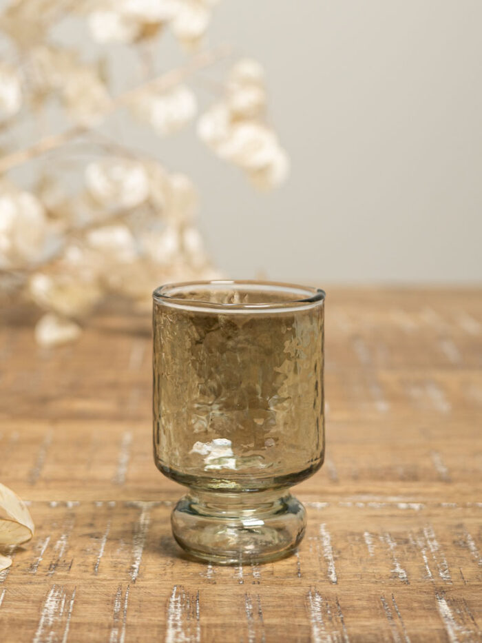 Verre à vin vert Rivage verre martelé Chehoma – Image 1