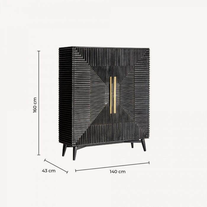 Armoire Plissé Wood Black – Image 5