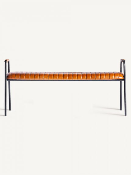 Banc cuir caramel Almstock Vical