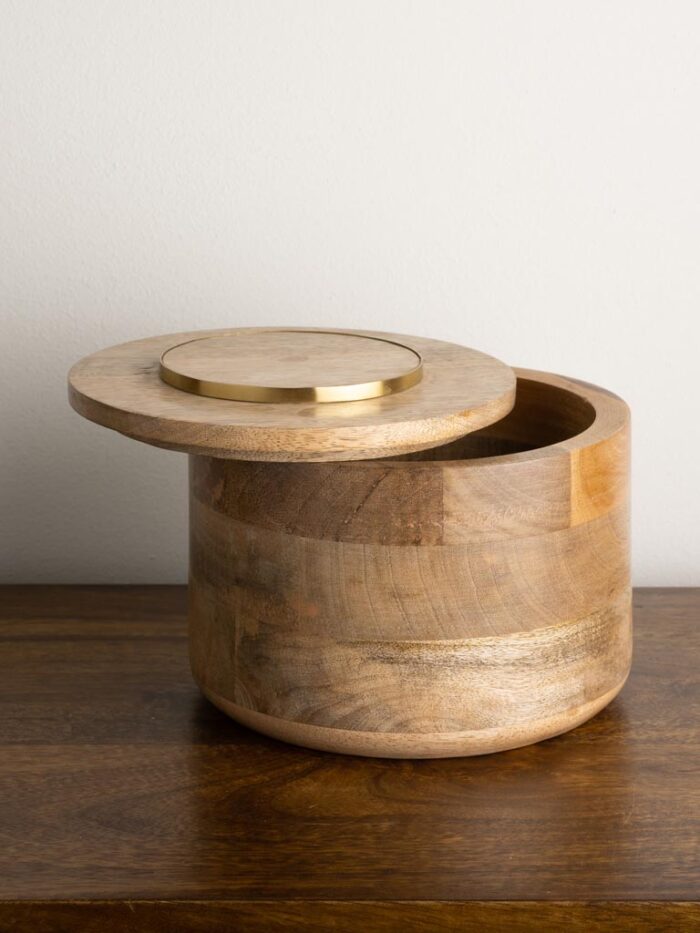 Grande boîte bois anneau doré – Image 2