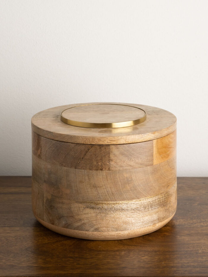 Grande boîte bois anneau doré Chehoma