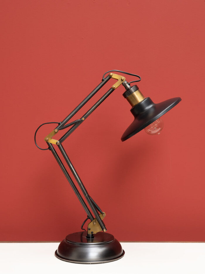 Lampe de bureau Apollo noire et dorée Chehoma
