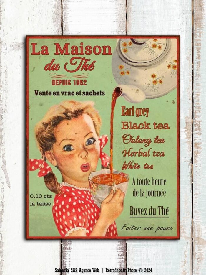 Plaque métal Maison du Thé Antic Line – Image 1